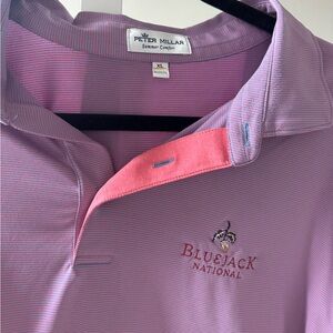 Peter Millar Men's Purple Polo Shirt- Bluejack national
